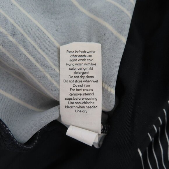 Athleta Women 38 B/C Black White Chevron Tankini Tank Swimwear Swim Top Strappy - Picture 10 of 12